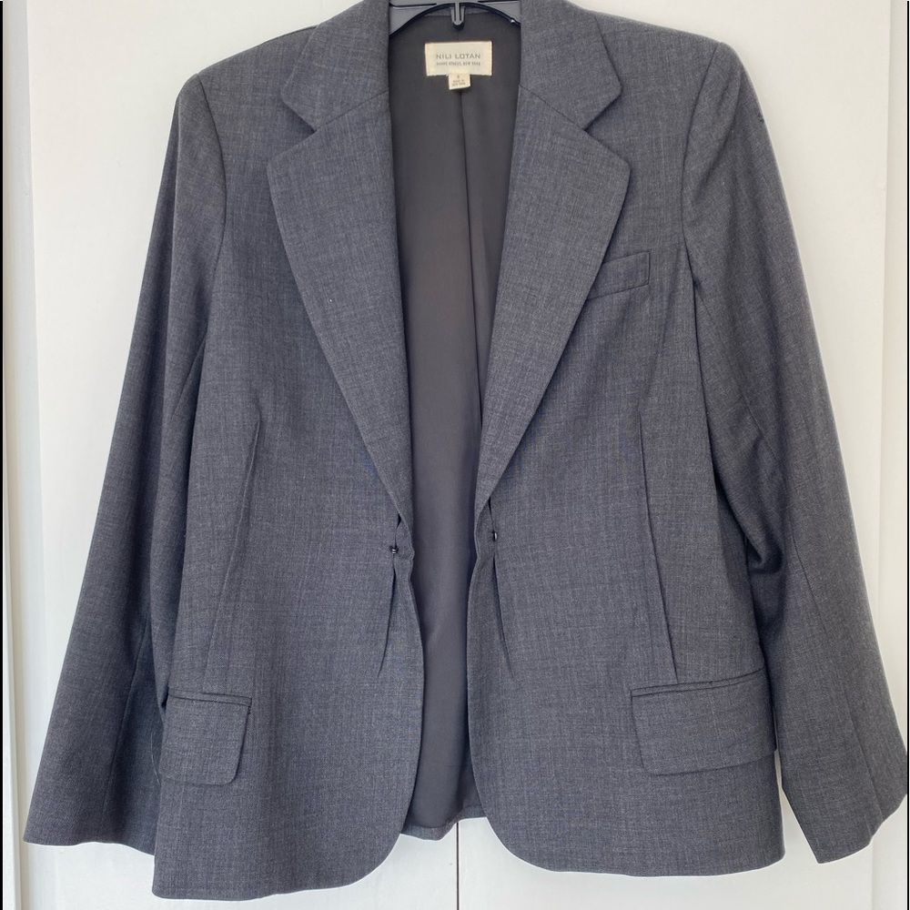 Nili Lotan charcoal blazer size 8